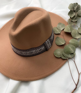 Fedora hat with Aztec trim
